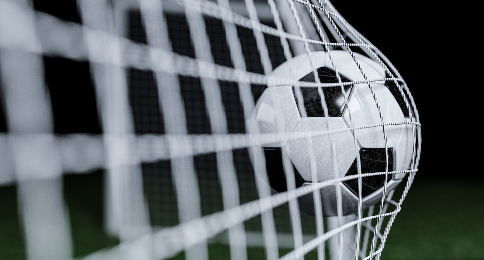 Goal in football - soccer ball in the net